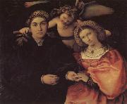 Lorenzo Lotto, Portrait of Messer Marsilio and His Wife
